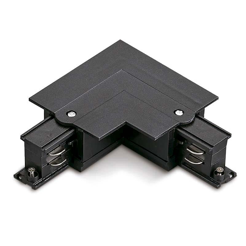 CONECTOR L-IZQUIERDA NEGRO PARA CARRIL TRIFÁSICO EMPOTRABLE